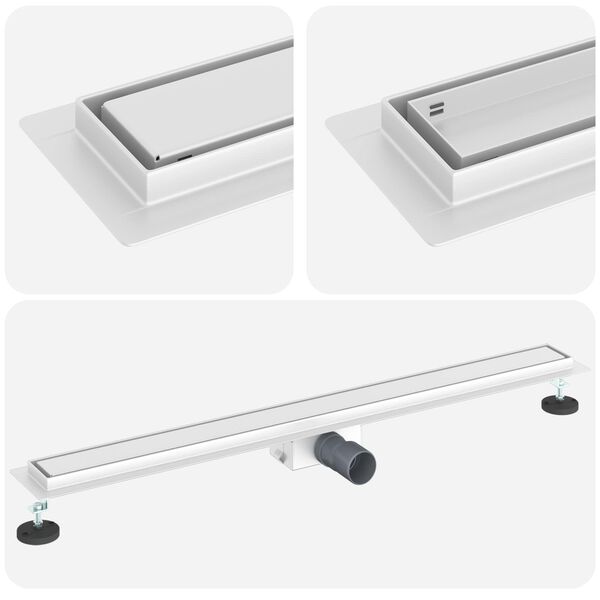 vidaXL 2 az 1-ben zuhanylefoly&oacute; Ez&uuml;st 100 cm Rozsdamentes ac&eacute;l 304