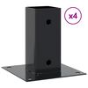 vidaXL 4 db antracit porsz&oacute;rt ac&eacute;l oszlopalapok n&eacute;gyzet alak&uacute; 71x71 mm