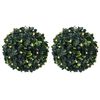 vidaXL 2 db z&ouml;ld mesters&eacute;ges boxwood g&ouml;mb&ouml;k LED f&eacute;nyekkel 22 cm