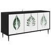 vidaXL TV szekr&eacute;ny HANAU 102 x 33 x 51 cm Fekete T&ouml;lgy Szerelt Fa