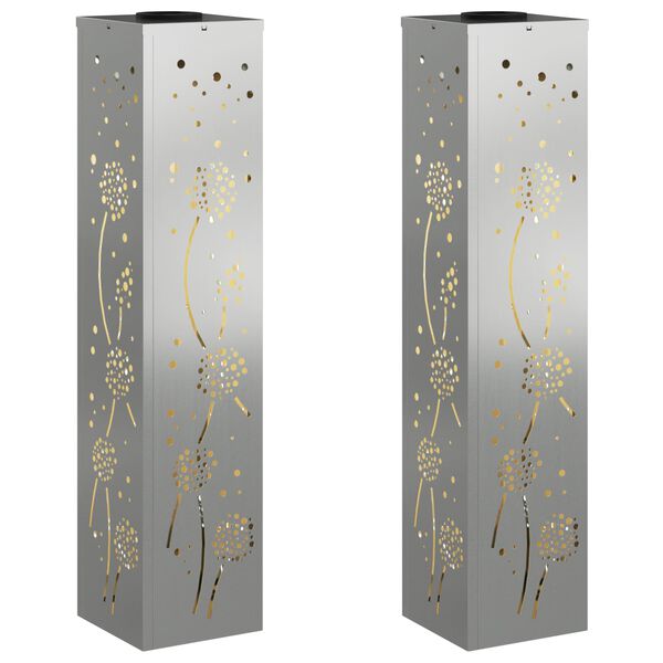 vidaXL Napelemmel műk&ouml;dő LED &ouml;sv&eacute;ny vil&aacute;g&iacute;t&aacute;s 2 pcs Rozsd&aacute;s