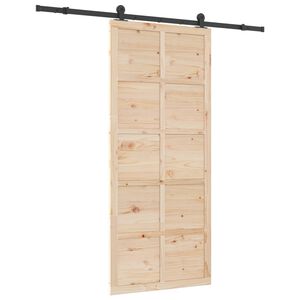 vidaXL Cs&uacute;sz&oacute; ajt&oacute; 90 x 208 cm T&ouml;m&ouml;r Fenyőfa Term&eacute;szetes