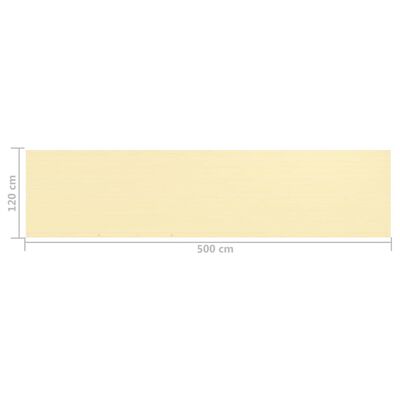 vidaXL bézs színű HDPE erkélytakaró 120 x 500 cm