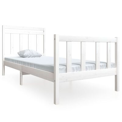 vidaXL fehér tömör fa ágykeret 90 x 190 cm (Single)