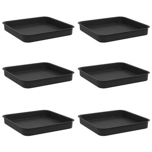 vidaXL N&eacute;gyzetes Vir&aacute;gt&aacute;lca 6 pcs Fekete 15 x 15 x 2 cm Műanyag