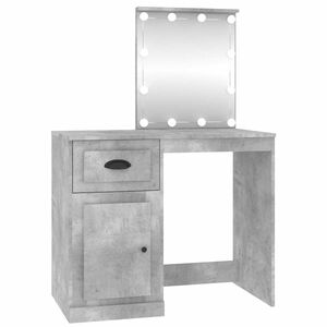 vidaXL betonsz&uuml;rke szerelt fa pipereasztal LED-del 90 x 50 x 132,5 cm