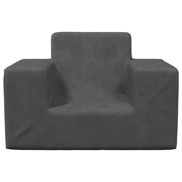 vidaXL antracitszürke puha plüss gyerekkanapé