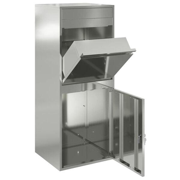 vidaXL Csomagz&aacute;r&oacute; doboz Fekete 41 x 38 x 103 cm Horganyzott ac&eacute;l