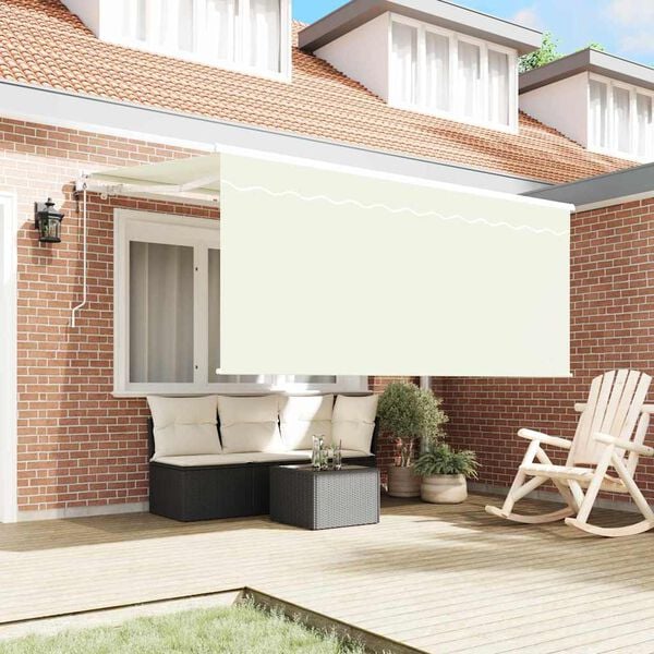 vidaXL Beh&uacute;zhat&oacute; napellenző Kr&eacute;m 300 x 200 cm Pamut &eacute;s Alum&iacute;nium