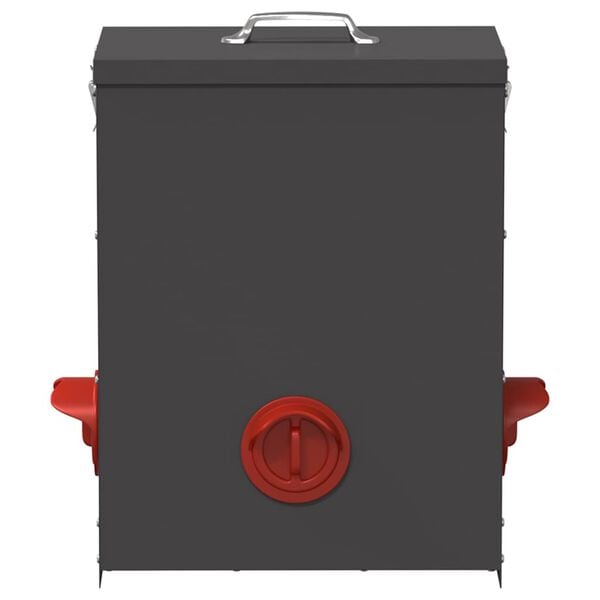 vidaXL Csirke etető Fekete 32,5 x 20,5 x 43 cm Hidegen Hengerelt Ac&eacute;l