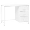 vidaXL feh&eacute;r ac&eacute;l ipari st&iacute;lus&uacute; &iacute;r&oacute;asztal fi&oacute;kokkal 105 x 52 x 75 cm