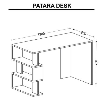 Homemania Patara fehér-tölgyszínű számítógépasztal 120 x 60 x 75 cm