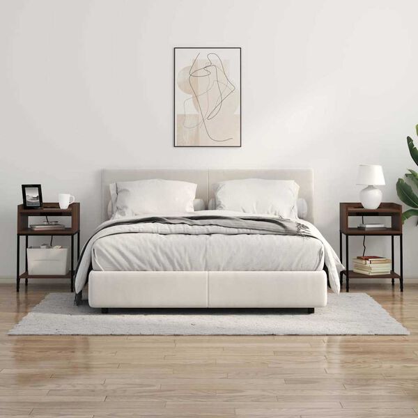 vidaXL &Eacute;jjeliszekr&eacute;ny polcokkal Barna T&ouml;lgy 40 x 40 x 61 cm Faanyag