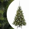 vidaXL Műkar&aacute;csonyfa g&ouml;mbbel 120 cm 150 LED Meleg feh&eacute;r PVC &eacute;s f&eacute;m