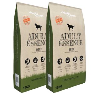 vidaXL &bdquo;Adult Essence Beef&rdquo; pr&eacute;mium sz&aacute;raz kutyat&aacute;p (2 x 15 kg)