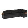 vidaXL Patio Sofa Set 6-szem&eacute;lyes Black
