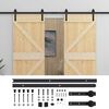 vidaXL Cs&uacute;sz&oacute; ajt&oacute; 2 db 80 x 210 cm T&ouml;m&ouml;r Fenyőfa