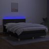 vidaXL fekete sz&ouml;vet rug&oacute;s &eacute;s LED-es &aacute;gy matraccal 140x190 cm