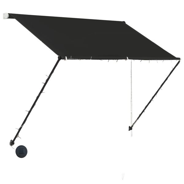 vidaXL feltekerhető antracitsz&uuml;rke napellenző LED-del 100 x 150 cm
