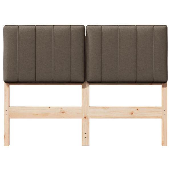 vidaXL K&aacute;rpitozott fejt&aacute;mla Barna &eacute;s taupe 120 cm T&ouml;m&ouml;r fenyőfa