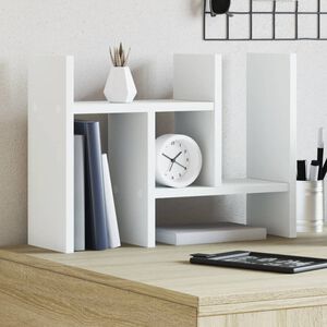 vidaXL feh&eacute;r szerelt fa asztali szervező 34,5 x 15,5 x 35,5 cm