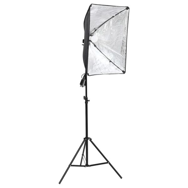 vidaXL fotóstúdiószett softbox lámpával, háttérrel és reflektorral