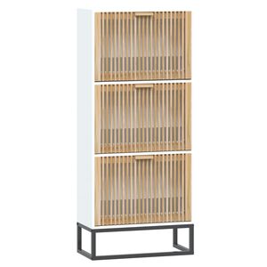 vidaXL feh&eacute;r szerelt fa cipősszekr&eacute;ny 52x25x120 cm