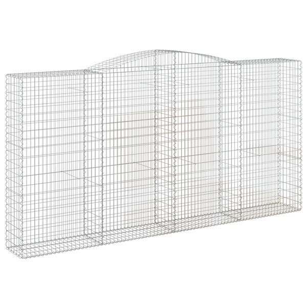 vidaXL 8 db íves horganyzott vas gabion kosár 400x50x200/220 cm