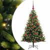 vidaXL Műanyag Hajtogatott Kar&aacute;csonyfa 150 LED-del Z&ouml;ld 150 cm