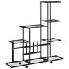 vidaXL fekete ac&eacute;l vir&aacute;gtart&oacute; &aacute;llv&aacute;ny ker&eacute;kkel 94,5 x 25 x 92,5 cm