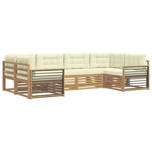 vidaXL K&uuml;lt&eacute;ri kanap&eacute; szett p&aacute;rn&aacute;val 6 pcs Feh&eacute;r &eacute;s Kr&eacute;m sz&iacute;nű