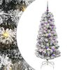 vidaXL Műanyag Hajtogat&oacute;s Kar&aacute;csonyfa 150 LED Z&ouml;ld &eacute;s Feh&eacute;r 150 cm