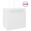 vidaXL 250 db feh&eacute;r pap&iacute;rzacsk&oacute;k foganty&uacute;kkal 26x17x25 cm