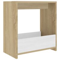 vidaXL fehér és sonoma-tölgy színű forgácslap kisasztal 50x26x50 cm