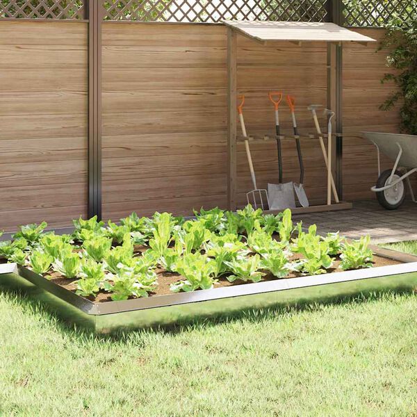 vidaXL Csiga ker&iacute;t&eacute;s 4 pcs Ez&uuml;st 100 x 3,5 x 25 cm Rozsdamentes ac&eacute;l