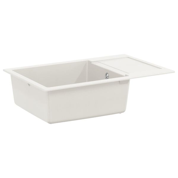 vidaXL Mosogat&oacute; Feh&eacute;r 780 x 500 mm 80% Kvarc &eacute;s 20% Gyanta