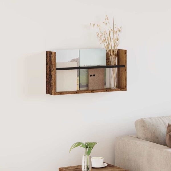 vidaXL Magazin &aacute;llv&aacute;ny polcokkal &Ouml;reg fa 60 x 12 x 30 cm Faanyag