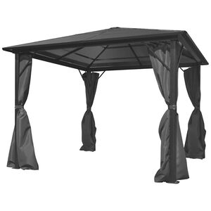 vidaXL alum&iacute;nium kerti pavilon antracitsz&uuml;rke f&uuml;gg&ouml;nnyel 300 x 300 cm