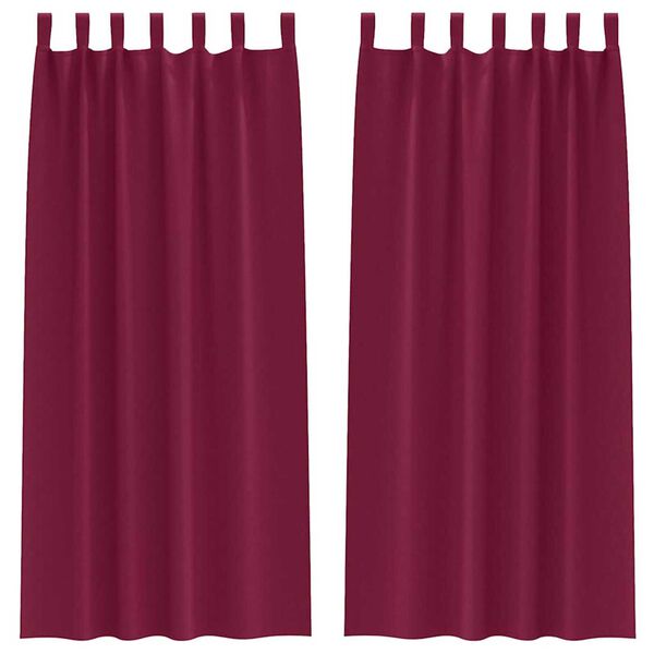 vidaXL Fekete F&uuml;gg&ouml;ny Gyűrűkkel 2 pcs Bord&oacute; 260 x 140 cm Poli&eacute;szter