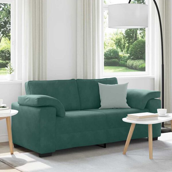 vidaXL sötétzöld bársony loveseat kanapé 140 cm