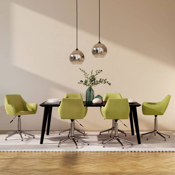 vidaXL 6 db z&ouml;ld sz&ouml;vet forg&oacute; &eacute;tkezősz&eacute;k