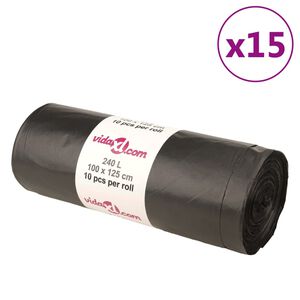 vidaXL szemeteszs&aacute;kok 150 db Fekete 240 L