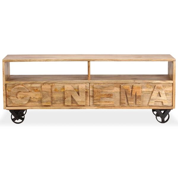 vidaXL tömör mangófa TV-szekrény 120 x 30 x 48 cm