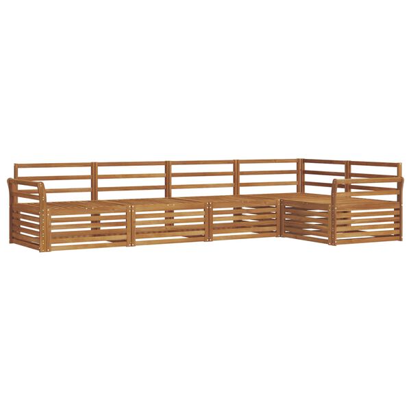 vidaXL K&uuml;lt&eacute;ri kanap&eacute; szett 5 pcs Term&eacute;szetes T&ouml;m&ouml;r Ak&aacute;cfa