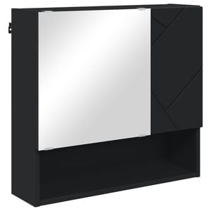 vidaXL T&uuml;k&ouml;rszekr&eacute;ny Fekete 59 x 17 x 55 cm Szerelt Fa