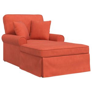 vidaXL Fotel Loungba Szokny&aacute;val 3 db Piros Narancs B&aacute;rsonyos sz&ouml;vet