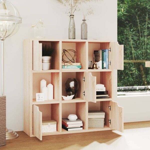 vidaXL sonoma-t&ouml;lgysz&iacute;nű forg&aacute;cslap k&ouml;nyvespolc 88,5 x 27,5 x 88 cm