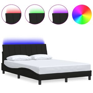 vidaXL fekete sz&ouml;vet &aacute;gykeret matrac n&eacute;lk&uuml;l Hanko 140 x 190 cm