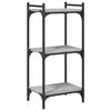 vidaXL 3 szintes sz&uuml;rke sonoma szerelt fa k&ouml;nyvespolc 40 x 30 x 86 cm
