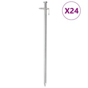 vidaXL 24 db horganyzott ac&eacute;l s&aacute;torc&ouml;vek 30 cm 8 mm